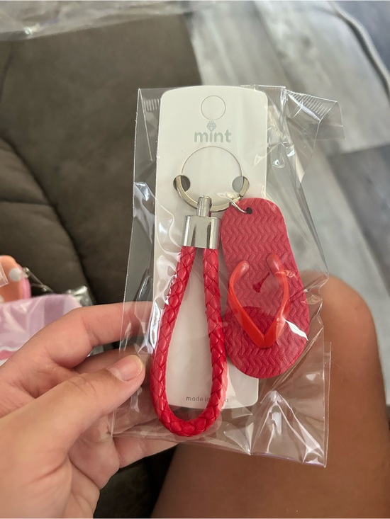 Mint Accessories - 5/$25 Mint Red Flip-Flop Keychain with Braided Strap